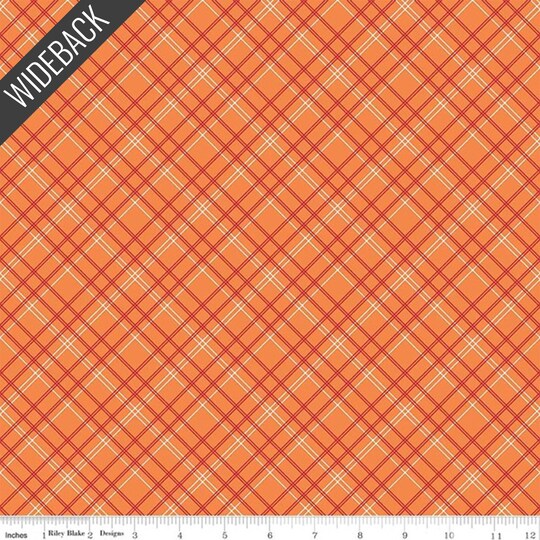 Plaids Wideback (108 Inch) in Orange (wb6422-orange) | Bee Plaids | Lori Holt | Riley Blake